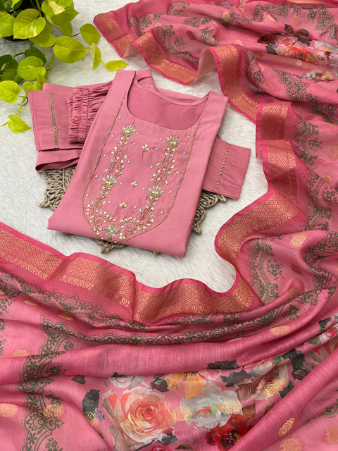 New Designers Kurti Pent Dupatta 3 pic Set