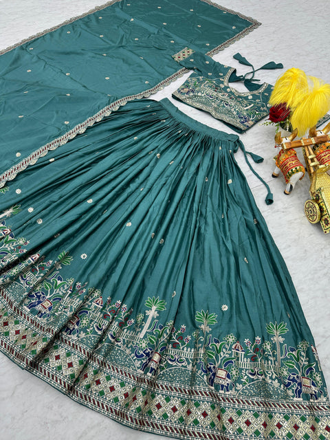 New Launching Heavy  Embroidery Sequence & Thred Work Lehenga Choli