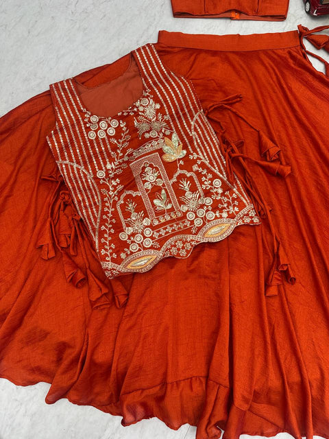 New  Festival Special embroidery trade and sequence lengha Choli