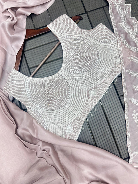 New Super Trending Embroidery Sequence work ready to wear saree
