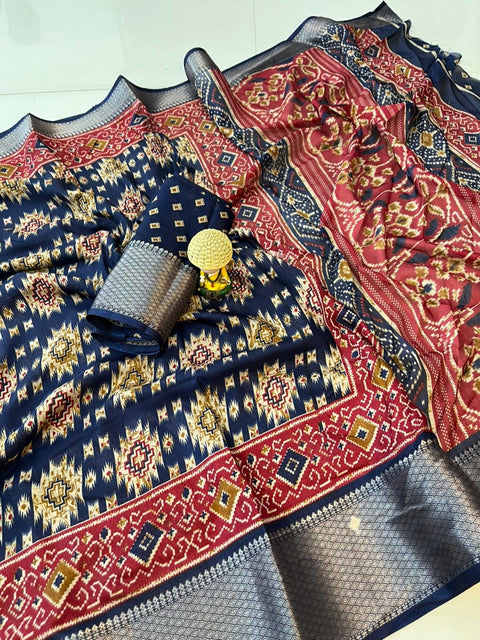 New soft dola silk saree with jequrd boder beutiful bandhej saree