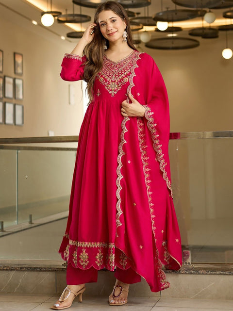 New Pink Kent Sharara Dupatta Set