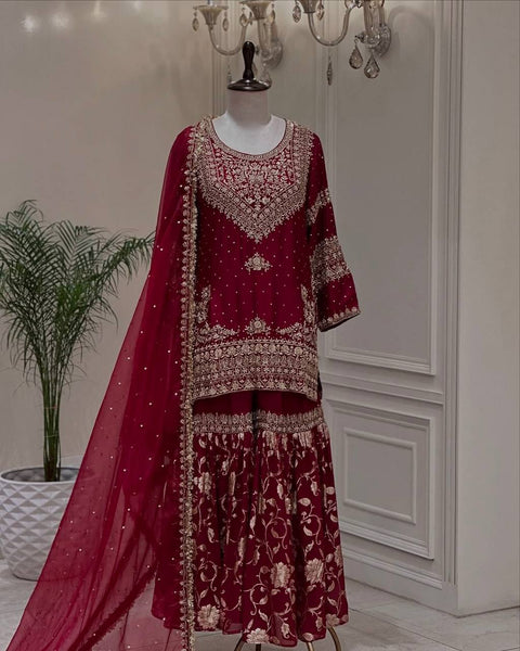 New beautiful wedding Elegant Embroidered Sequence Work Beautiful Designer Set