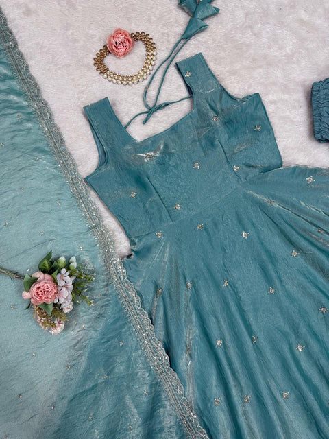 New Premium Micro thread  with sequence Fandy Silk Dress