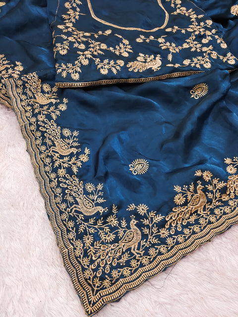 New Embroidery Threads Zari Work Patten Fancy CutWork Border
Saree