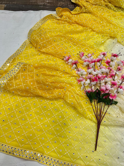 New Premium Beautiful Embroidery Work Saree