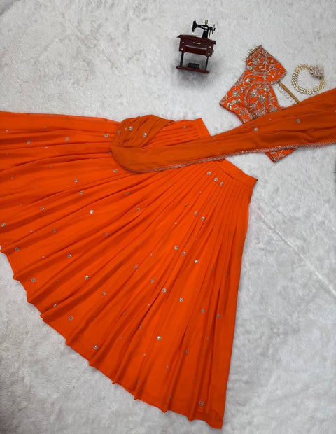 New Lunch Hevay Boutiq Collection Foux Gorgette Lehengha Saree
