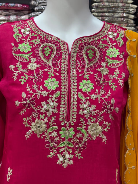 New Rich Multi-Sequence with Fine Coding Work 3-Piece Kurti Set