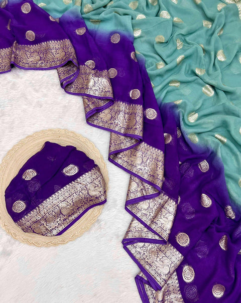 New Pure Viscose Georgette Saree With Fancy Zari & Fancy Jacquard Border With Fancy Viscose Georgette Silk saree