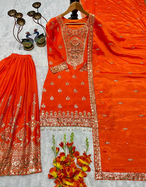 NEW DESIGNER PARTY WEAR TOP AND PLAZZO
