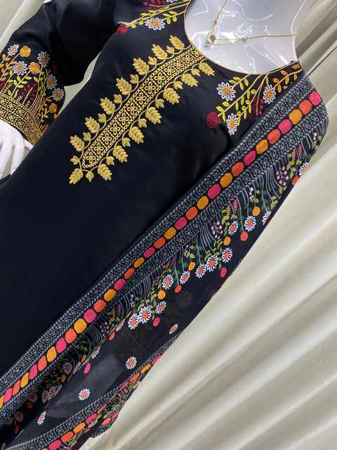 New DESIGNER WEAR EXCLUSIVE EMBROIDERED TOP WITH PLAZZO
