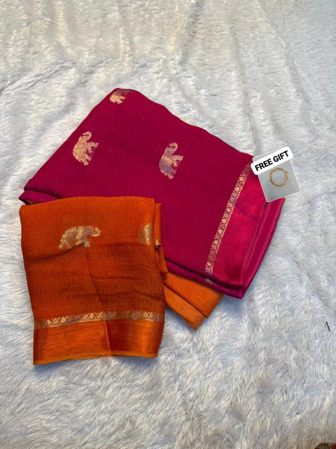 New arrivals Pure viscose soft Jute Khadi fabric saree
