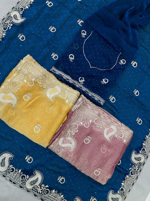 New Launch Party Wear Soft  Fendy Satin silk Saree