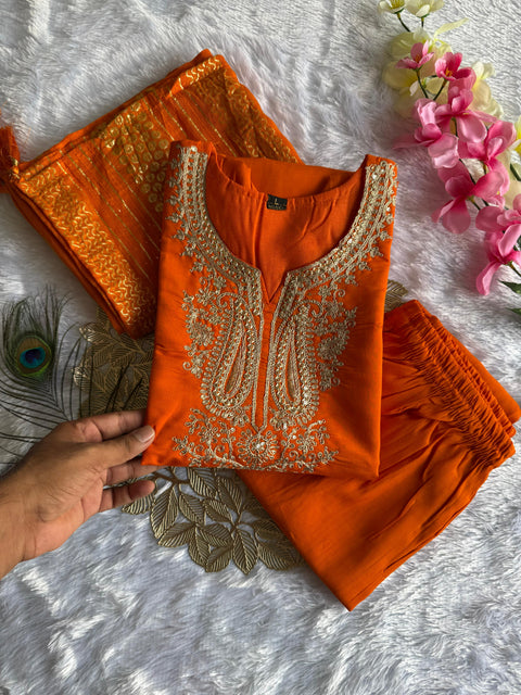 New Designers Kurti Pent Dupatta Set