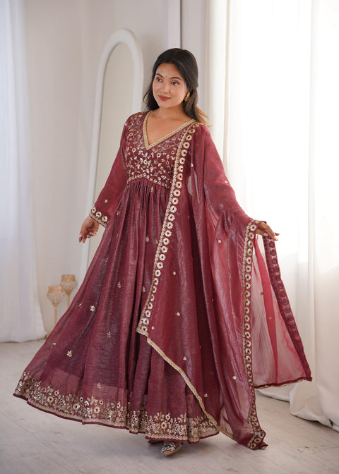 NEW EMBROIDERYED GOWN PANT & DUPATTA