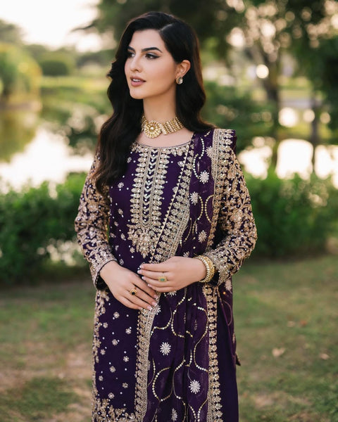 New Designer Party Wear Look Top-Plazzo and Dupatta With Heavy Embroidery Work