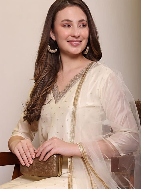 New Beautiful CHANDERI SILKSILK BLEND kurti