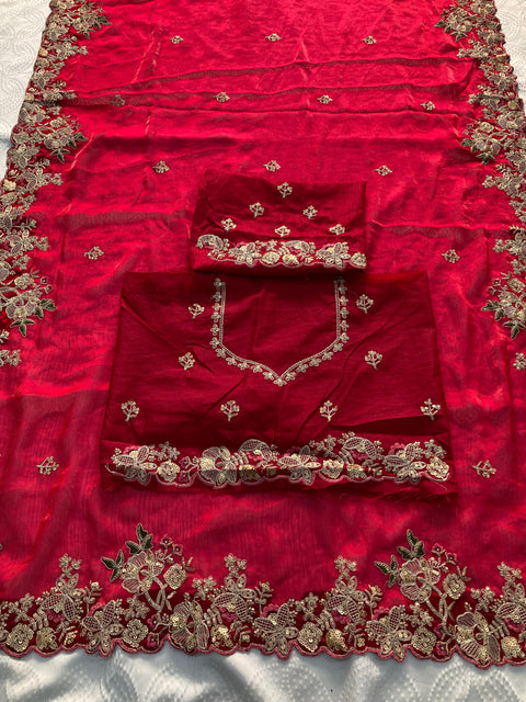 New Launch Party Wear Soft Fendy Chiffon Saree