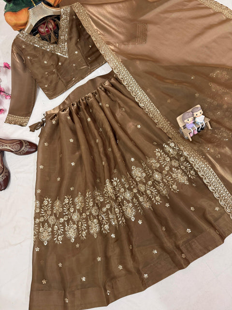 NEW DESIGNER WEDDING WEAR SEMI BRIDAL LEHENGA CHOLI