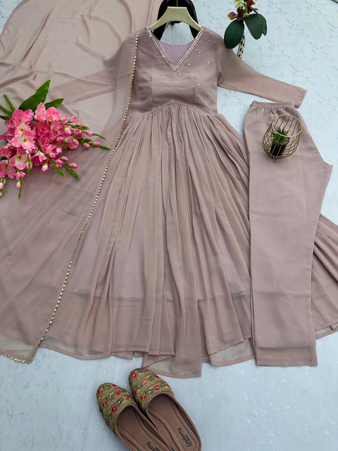 NEW Launching  Designer Party Wear Heavy Faux Georgette Dress