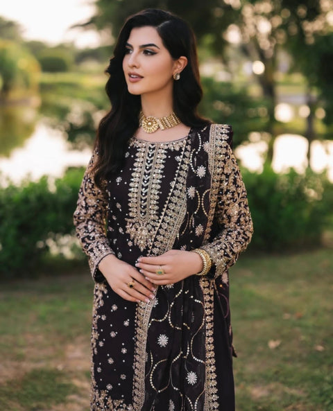 New Designer Party Wear Look Top-Plazzo and Dupatta With Heavy Embroidery Work