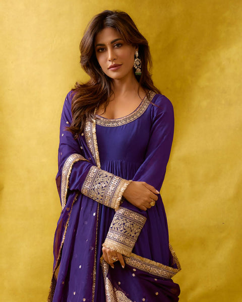 NEWLY LAUNCHED DESIGNER ANARKALI GOWN WITH ELEGANT DUPATTA