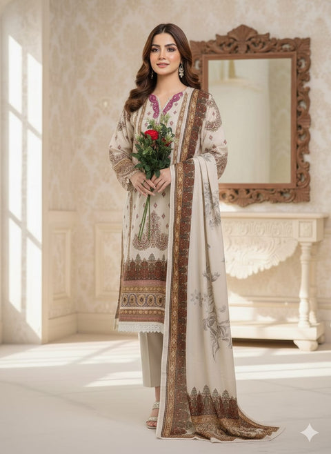 New Launching Exclusively  Festive & Party Wear Heavy Muslim Cotton With Heavy Digital Print With Mirror Handwork Top-Bottom And Dupatta Set