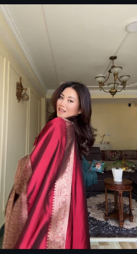 New Beautifulhand zari wiving Jequard pure Banarasi Suit Set