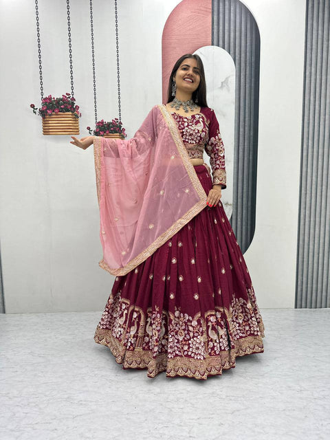 New Heavy Embroidery Thread & Sequence Work  Lehenga Choli