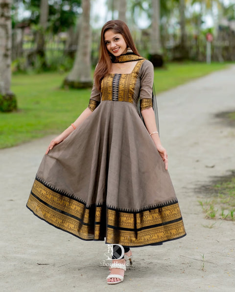 NEW ARIVELLS PURE CHANDERI 3 PIECE SUIT SET