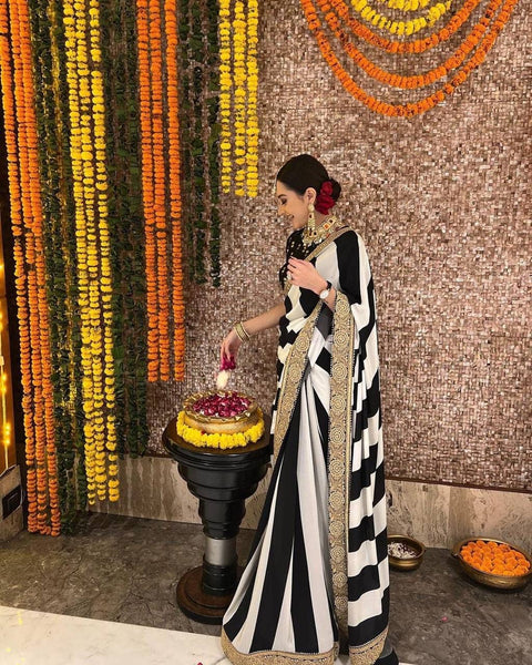 New Superhit DesignGeorgette fabric with Contrast embroidery & sequence work saree