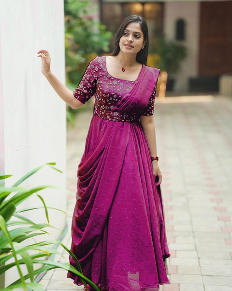 NEWLY LAUNCHED GOWN WITH ATTACHED DUPATTA & BELT