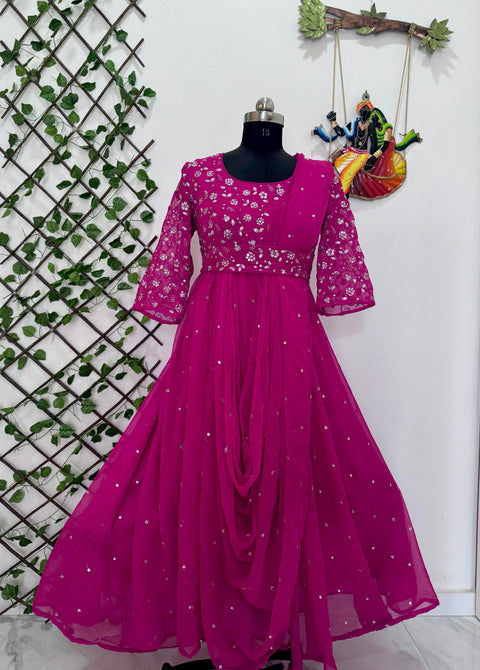NEWLY LAUNCHED GOWN WITH ATTACHED DUPATTA & BELT