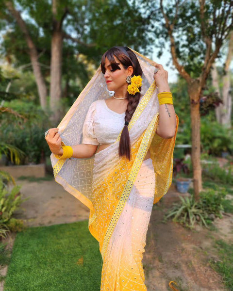 New Premium Beautiful Embroidery Work Saree