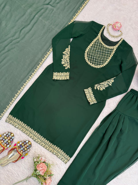 New Premium Soft Micro Cotton Foux Gorgette 3-piece set