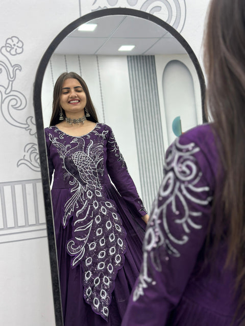 New Heavy Embrodery Sequence Work  Embroidered Gown