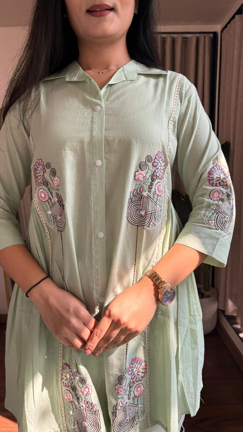 New BEAUTIFUL  embroidery thread mirror work COTTON CORD SET