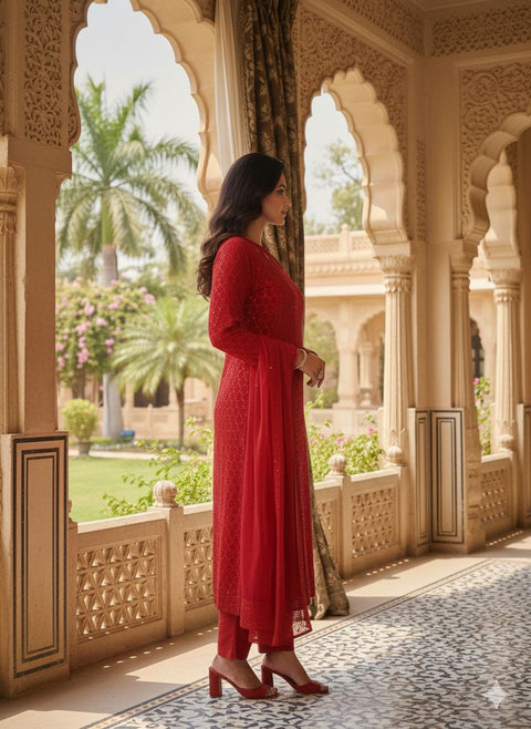 NEW DeSIGNER PARTY WEAR TOP AND PANT. WITH FANCY DUPPATA