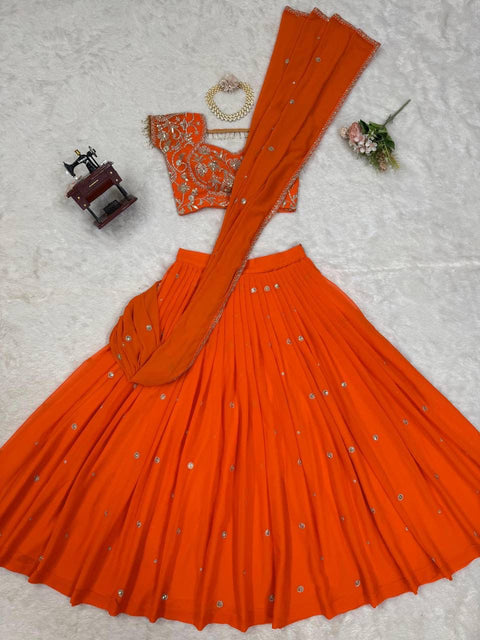 New Lunch Hevay Boutiq Collection Foux Gorgette Lehengha Saree