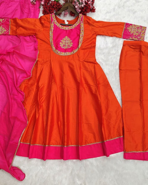 New Premium Chanderi Cotton with inner Kurti with Duppata