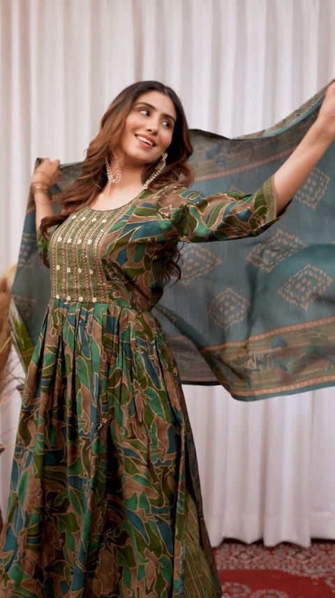 New premium Multi Embroidery Thread With Hand Work SalwarSuit