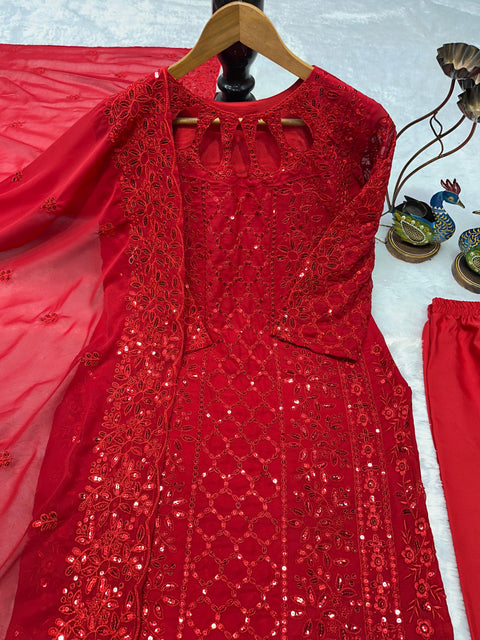 NEW DeSIGNER PARTY WEAR TOP AND PANT. WITH FANCY DUPPATA