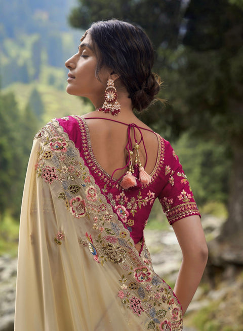 New LaunchingSoft Jimmy Chu Fabric With Multi Thread Embroidery Coding SequenceĐěsigner saree