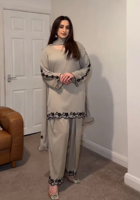 New  Designer Party Wear Look top with farshi plazzo