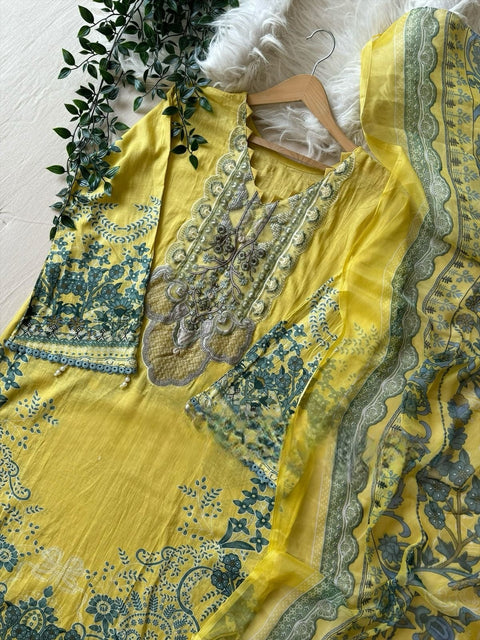 New Premium pure cotton with heavy patch work Pakistani Concept Dress