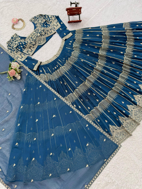 New LaunchBeautiful Thread Embroidery with SequinReal ModelingLEHENGA