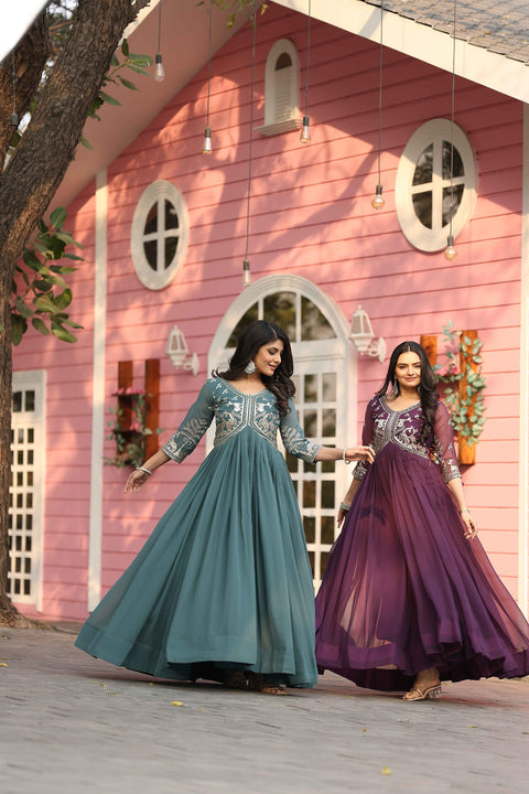 NewHeavy sequence WorkFox Georgette Gown