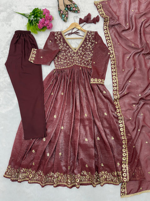 NEW EMBROIDERYED GOWN PANT & DUPATTA