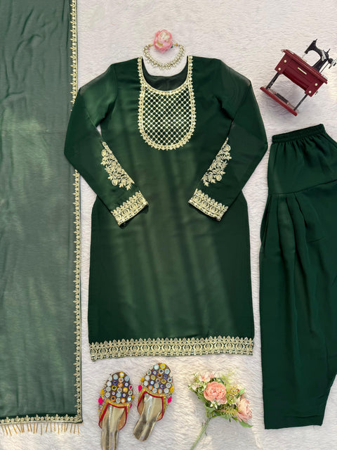 New Premium Soft Micro Cotton Foux Gorgette 3-piece set