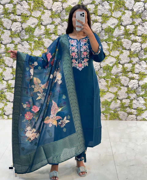 New Featuring Fully Elegant Roman silk Suit Set